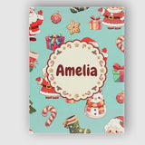 Personalised Name Cute Santa Claus Mrs Custom  Modern Room Accent Elegant Feature Canvas Wall Art Print Decor Picture Ready to Hang