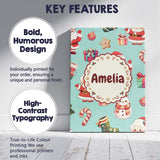 Personalised Name Cute Santa Claus Mrs Custom  Modern Room Accent Elegant Feature Canvas Wall Art Print Decor Picture Ready to Hang