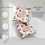 Custom Name Cute Santa Claus Mrs Candy on Light Grey Background Square Filled Cushion Throw Pillow Sofa Bed Home Decor Zip Washable UK Made