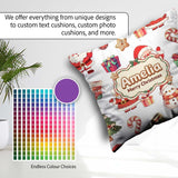 Custom Name Cute Santa Claus Mrs Candy on Light Grey Background Square Filled Cushion Throw Pillow Sofa Bed Home Decor Zip Washable UK Made