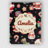 Personalised Name Cute Santa Claus Mrs Custom  Modern Room Accent Elegant Feature Canvas Wall Art Print Decor Picture Ready to Hang