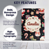 Personalised Name Cute Santa Claus Mrs Custom  Modern Room Accent Elegant Feature Canvas Wall Art Print Decor Picture Ready to Hang