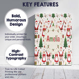 Personalised Name Santa Claus Mrs Snowman Custom  Unique Gift Idea Elegant Feature Canvas Wall Art Print Decor Picture Ready to Hang
