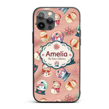 Snowman Snow Globe Poinsettia Winter Christmas on Custom Name Protective Phone Case Mobile Cover Durable Everyday Smartphone Shock Resistant