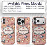 Snowman Snow Globe Poinsettia Winter Christmas on Custom Name Protective Phone Case Mobile Cover Durable Everyday Smartphone Shock Resistant