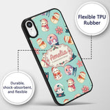 Snowman Snow Globe Poinsettia Winter Christmas on Custom Name Protective Phone Case Mobile Cover Durable Everyday Smartphone Shock Resistant
