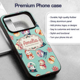 Snowman Snow Globe Poinsettia Winter Christmas on Custom Name Protective Phone Case Mobile Cover Durable Everyday Smartphone Shock Resistant