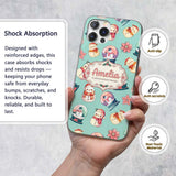 Snowman Snow Globe Poinsettia Winter Christmas on Custom Name Protective Phone Case Mobile Cover Durable Everyday Smartphone Shock Resistant