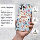 Snowman Snow Globe Poinsettia Winter Christmas on Custom Name Protective Phone Case Mobile Cover Durable Everyday Smartphone Shock Resistant