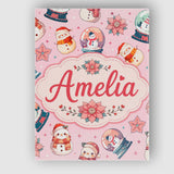 Personalised Name Snowman Snow Globe Custom Premium Decorative Design Modern Room Accent Canvas Wall Art Print Decor Picture Ready to Hang