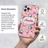 Cute Snowman Snow Globe Poinsettia Christmas on Custom Name Protective Phone Case Mobile Cover Durable Everyday Smartphone Shock Resistant