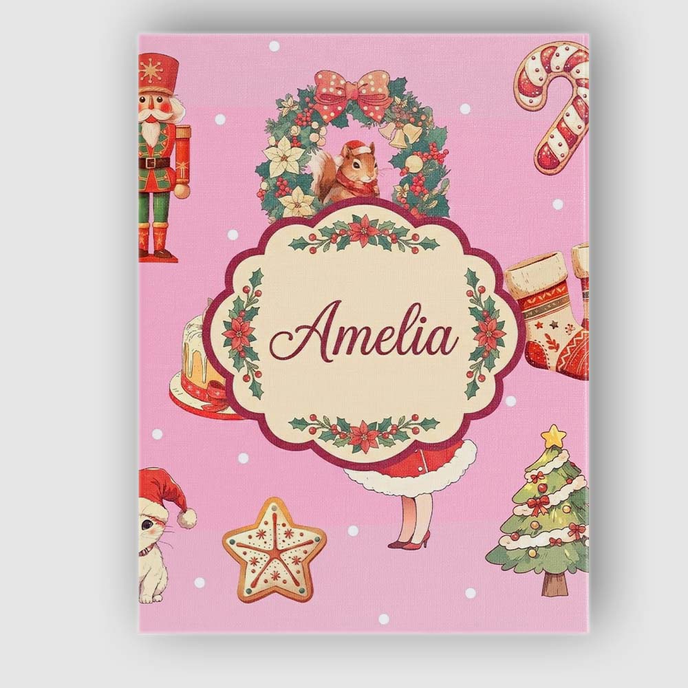 Personalised Name Nutcracker Wreath Cake Custom  Unique Gift Idea Elegant Feature Canvas Wall Art Print Decor Picture Ready to Hang