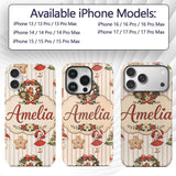 Nutcracker Wreath Cake Girl Christmas Tree on Custom Name Protective Phone Case Mobile Cover Durable Everyday Smartphone Shock Resistant