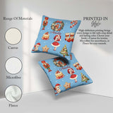 Custom Name Nutcracker Wreath Cake Girl on Blue with Snow Dots Square Filled Cushion Throw Pillow Sofa Bed Home Decor Zip Washable UK Made