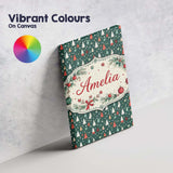 Personalised Name Minimal Christmas Trees Polka Dot Green Seamless Custom  Unique Canvas Wall Art Print Decor Picture Ready to Hang