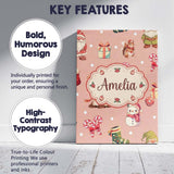 Personalised Name Christmas Gnome Reindeer Custom  Unique Gift Idea Elegant Feature Canvas Wall Art Print Decor Picture Ready to Hang