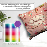 Custom Name Christmas Gnome Snowman on Peach Snow Dot Background Square Filled Cushion Throw Pillow Sofa Bed Home Decor Zip Washable UK Made