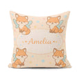 Custom Name Cute Fairy Fox Cartoon Animal Pattern Cute Unique Square Filled Cushion Throw Pillow Sofa Bed Home Decor Zip Washable UK Made