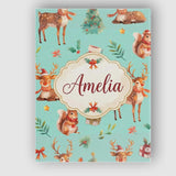 Personalised Name Christmas Reindeer Custom Premium Decorative Design Modern Room Accent Canvas Wall Art Print Decor Picture Ready to Hang
