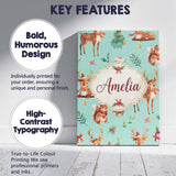 Personalised Name Christmas Reindeer Custom Premium Decorative Design Modern Room Accent Canvas Wall Art Print Decor Picture Ready to Hang