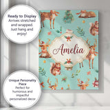 Personalised Name Christmas Reindeer Custom Premium Decorative Design Modern Room Accent Canvas Wall Art Print Decor Picture Ready to Hang