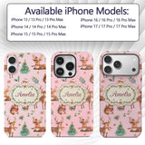 Christmas Reindeer Squirrel Gift Festive Elements Custom Name Protective Phone Case Mobile Cover Durable Everyday Smartphone Shock Resistant