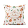 Custom Name Christmas Reindeer Squirrel Festive White Background Square Filled Cushion Throw Pillow Sofa Bed Home Decor Zip Washable UK Made