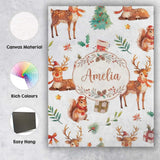 Personalised Name Christmas Reindeer Custom Premium Decorative Design Modern Room Accent Canvas Wall Art Print Decor Picture Ready to Hang