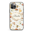 Vintage Butterfly Bees Mushrooms Illustration Custom Name Protective Phone Case Mobile Cover Durable Everyday Smartphone Shock Resistant