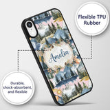 Watercolor Mountain Forest Pine Trees Scenic Custom Name Protective Phone Case Mobile Cover Durable Everyday Smartphone Shock Resistant