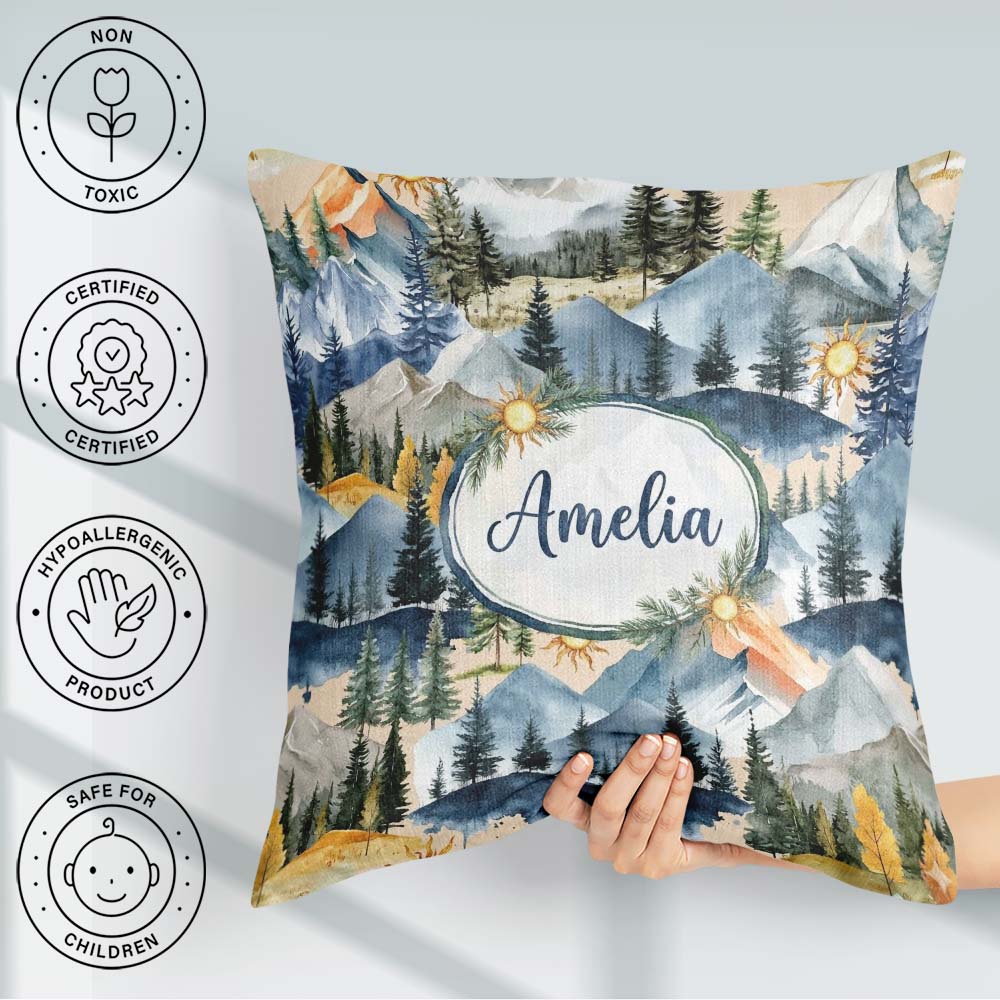 Custom Name Abstract Geometric Curved Shapes Warm Color Seamless Square Filled Cushion Throw Pillow Sofa Bed Home Decor Zip Washable UK Made