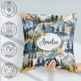 Custom Name Abstract Geometric Curved Shapes Warm Color Seamless Square Filled Cushion Throw Pillow Sofa Bed Home Decor Zip Washable UK Made