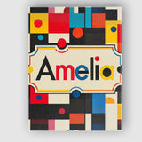 Personalised Name Abstract Colorful Geometric Custom Unique Gift Idea Modern Room Accent Canvas Wall Art Print Decor Picture Ready to Hang