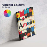 Personalised Name Abstract Colorful Geometric Custom Unique Gift Idea Modern Room Accent Canvas Wall Art Print Decor Picture Ready to Hang