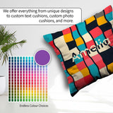 Custom Name Abstract Wavy Checkered Pattern Soft Pastel Seamless Square Filled Cushion Throw Pillow Sofa Bed Home Decor Zip Washable UK Made