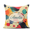 Custom Name Abstract Artistic Paint Splash with Details Seamless Square Filled Cushion Throw Pillow Sofa Bed Home Decor Zip Washable UK Made