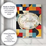Personalised Name Abstract Patchwork Blocks Custom  Bespoke Interior Contemporary Canvas Wall Art Print Decor Picture Ready to Hang