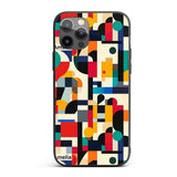 Abstract Modern Geometric Shapes Colorful Layered Custom Name Protective Phone Case Mobile Cover Durable Everyday Smartphone Shock Resistant