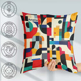 Custom Name Abstract Modern Geometric Colorful Layered Seamless Square Filled Cushion Throw Pillow Sofa Bed Home Decor Zip Washable UK Made
