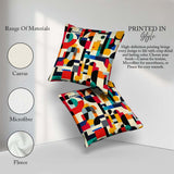 Custom Name Abstract Modern Geometric Colorful Layered Seamless Square Filled Cushion Throw Pillow Sofa Bed Home Decor Zip Washable UK Made