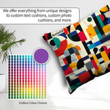 Custom Name Abstract Modern Geometric Colorful Layered Seamless Square Filled Cushion Throw Pillow Sofa Bed Home Decor Zip Washable UK Made