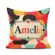 Custom Name Abstract Polygon Mosaic Bright Color Shapes Seamless Square Filled Cushion Throw Pillow Sofa Bed Home Decor Zip Washable UK Made
