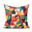 Custom Name Abstract Mid Century Curved Shapes Texture Seamless Square Filled Cushion Throw Pillow Sofa Bed Home Decor Zip Washable UK Made