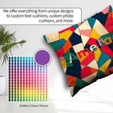 Custom Name Abstract Mid Century Curved Shapes Texture Seamless Square Filled Cushion Throw Pillow Sofa Bed Home Decor Zip Washable UK Made