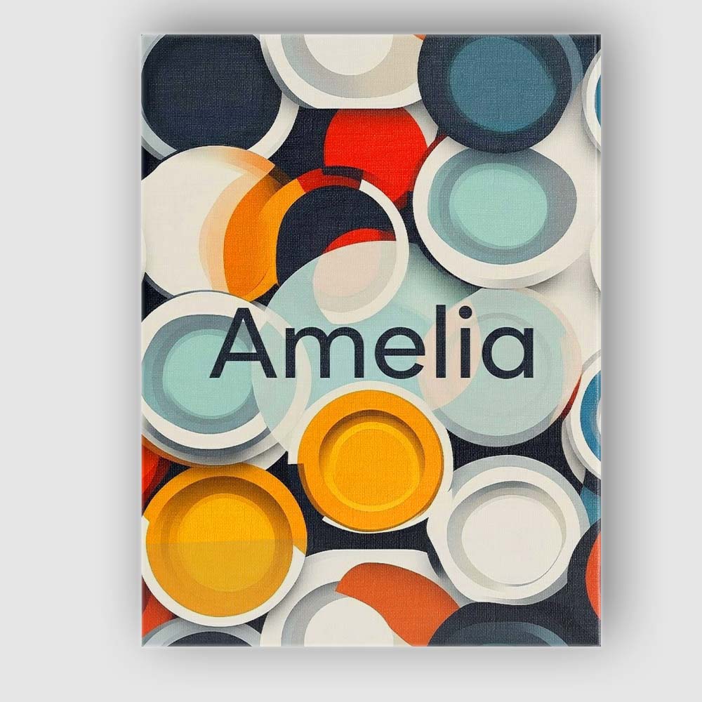 Personalised Name Abstract 3D Circular Custom  Modern Room Accent Elegant Feature Canvas Wall Art Print Decor Picture Ready to Hang