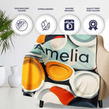 Abstract 3D Circular Layers Soft Gradient Modern Pattern Seamless  Personalised Custom Name Super Soft Fleece Blanket Bed Sofa Throw