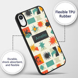 Abstract Starburst Shapes Geometric Colorful Custom Name Protective Phone Case Mobile Cover Durable Everyday Smartphone Shock Resistant