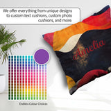 Custom Name Abstract Textured Wave Warm Earth Tone Seamless Name Square Filled Cushion Throw Pillow Sofa Bed Home Decor Zip Washable UK Made