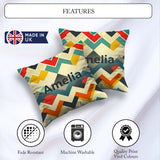 Custom Name Abstract Zigzag Geometric Shapes Bold Color Seamless Square Filled Cushion Throw Pillow Sofa Bed Home Decor Zip Washable UK Made