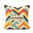 Custom Name Abstract Chevron Pattern Layered Geometric Seamless Square Filled Cushion Throw Pillow Sofa Bed Home Decor Zip Washable UK Made